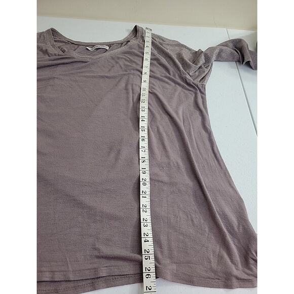 Maurices Gray V-Neck Metallic Lightweight 3/4 Sleeve Baseball Top Women's Sz 2X - Picture 5 of 10